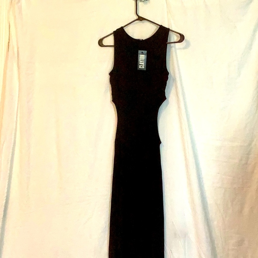 Clayton full length dress with side cutouts